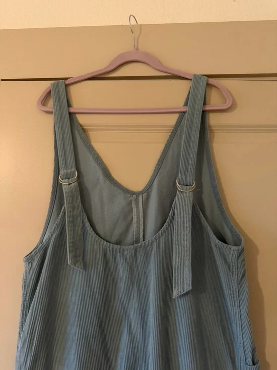 We The Free High Roller Cord Jumpsuit Blue Tourmaline - Size M - Picture 5 of 6